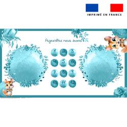 Coupon 135x74 cm pour couverture mensuelle jumeaux motif écureuil aquarelle