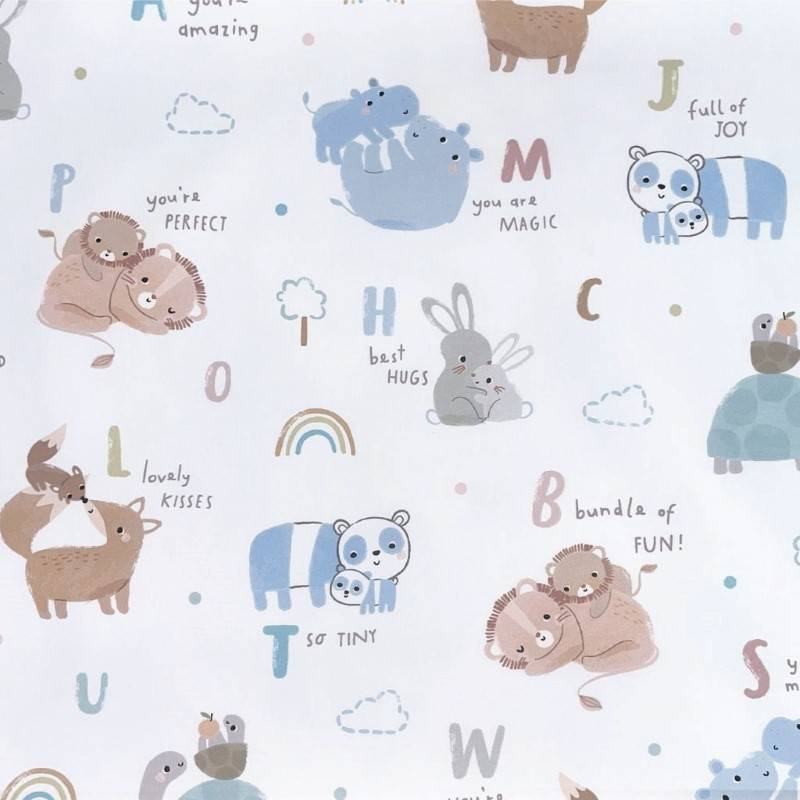 Tissu imperméable type ciré blanc motif animaux