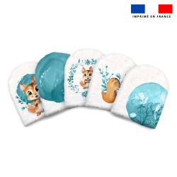 Kit mini-gants nettoyants motif écureuil aquarelle