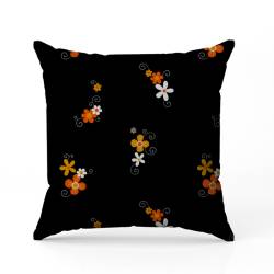 Petite fleur orange et jaune - Fond noir