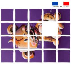 Patron imprimé pour jeu de puzzle 2 en 1 motif dalmatien et hyène - Création Stillistic