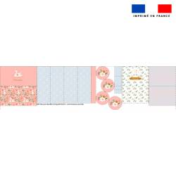 Kit trousse double compartiment motif cygne + 1 trousse assortie