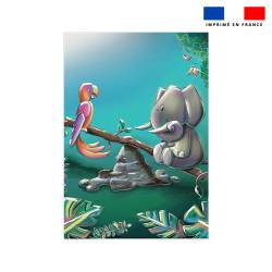 Coupon couverture imprimé éléphant jungle - Création Stillistic