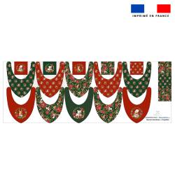 Coupon éponge bavoirs bandana motif animaux couronne de noel - Création Stillistic