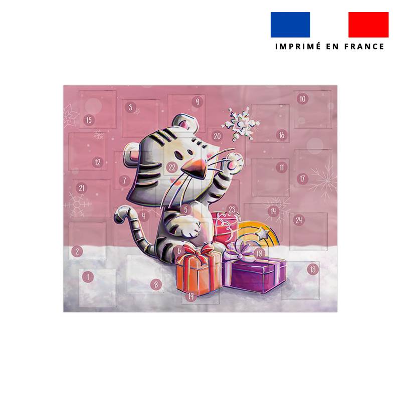 Coupon pour Calendrier de l'avent Paysage motif Tigre blanc de noel - Création Stillistic