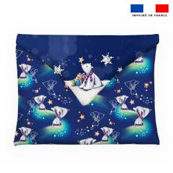 Coupon pour enveloppe en tissu motif Ours polaire de noel - Création Stillistic