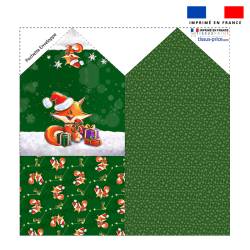 Coupon pour enveloppe en tissu motif Renard de noel - Création Stillistic