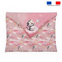 Coupon pour enveloppe en tissu motif Tigre blanc de noel - Création Stillistic