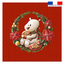 Coupon 45x45 cm imprimé ours christmas - Création Stillistic