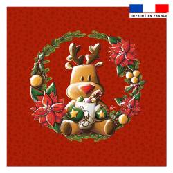 Coupon 45x45 cm imprimé renne christmas - Création Stillistic