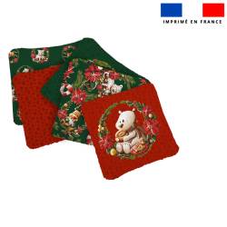 Coupon lingettes lavables motif animaux couronne de noel - Création Stillistic