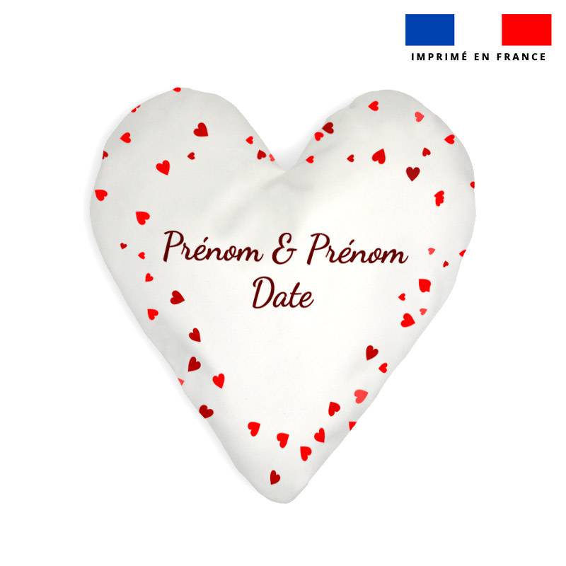 Coupon pour coussin coeur personnalisé - Coeur rouge