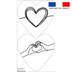 Lot 2 coupons pour coussin coeur motif coeur back