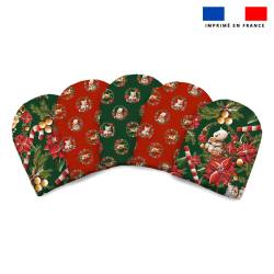 Kit mini-gants nettoyants motif animaux couronne de noel - Création Stillistic