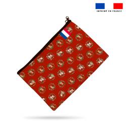 Kit pochette motif animaux couronne de noël rouge - Création Stillistic