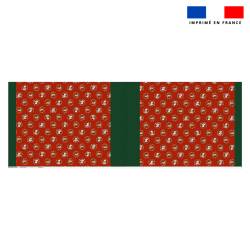 Kit hotte de Noel motif animaux couronne de noel rouge - Création Stillistic