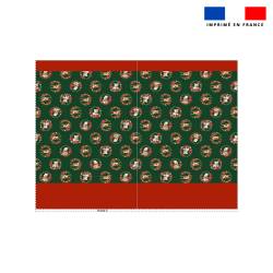 Kit hotte de Noel motif animaux couronne de noel vert - Création Stillistic