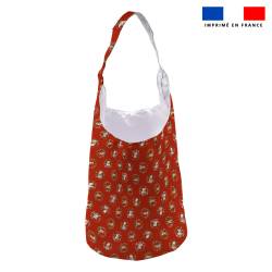 Kit sac seau motif animaux couronne de noel rouge - Création Stillistic