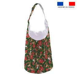 Kit sac seau motif animaux couronne et fleur de noel  - Création Stillistic