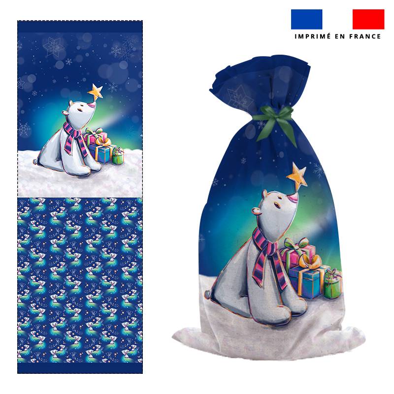 Kit hotte de Noel motif Ours polaire de noel - Création Stillistic