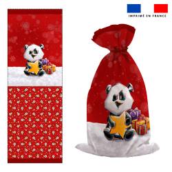 Kit hotte de Noel motif Panda de noel - Création Stillistic