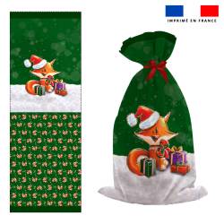 Kit hotte de Noel motif  Renard de noel - Création Stillistic