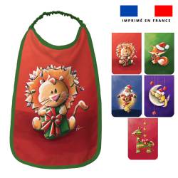 Lot de 5 coupons éponge pour serviettes de table pour enfant motif animaux de noel - Création Stillistic