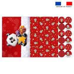 Lot 2 sets de table et 12 dessous de verres motif Panda de noel - Création Stillistic