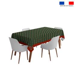 Coupon pour nappe rectangle motif animaux couronne de noel vert - Création Stillistic