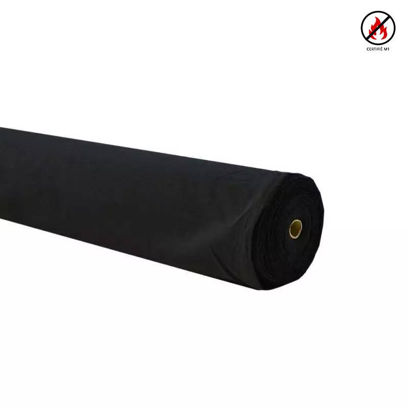 Rouleau 30m burlington infroissable non feu grande largeur 280cm noir