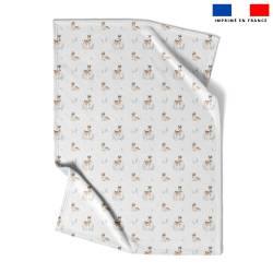 Polaire blanche motif biche bohème