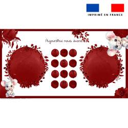 Coupon 135x74 cm pour couverture mensuelle jumeaux motif souris aquarelle