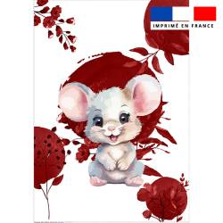 Coupon couverture imprimé souris aquarelle