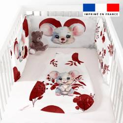 Coupon pour tour de lit motif souris aquarelle