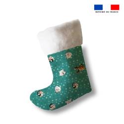 Kit chaussette de noel animaux du froid renard + Fausse fourrure - Création Stillistic