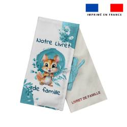 Kit protège livret de famille motif écureuil aquarelle