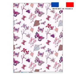 Torchon imprimé papillons d'automne rose - Création Lili Bambou Design