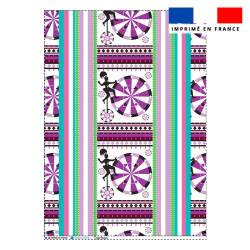 Torchon imprimé petite roue violet - Création Lili Bambou Design