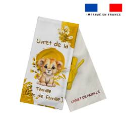 Kit protège livret de famille personnalisé - Lionceau aquarelle