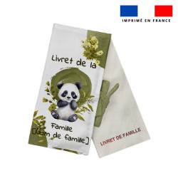 Kit protège livret de famille personnalisé - Panda aquarelle