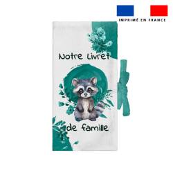 Kit protège livret de famille motif raton laveur aquarelle