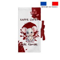 Kit protège livret de famille motif souris aquarelle