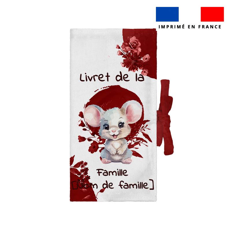 Kit protège livret de famille personnalisé - Souris aquarelle