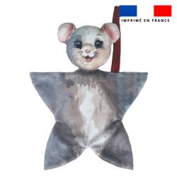 Kit doudou à coudre motif souris aquarelle