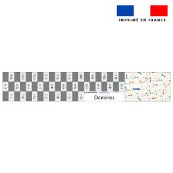 Patron imprimé pour jeu de dominos motif course de voitures