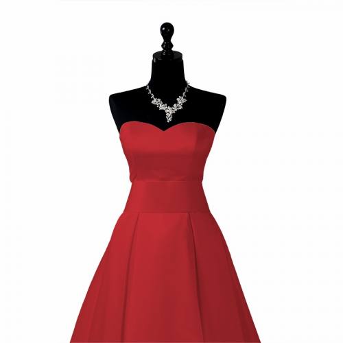 coupon - Coupon 70cm - Satin duchesse rouge