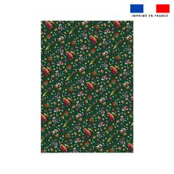 Coupon couverture imprimé souris de noel vert - Création Stillistic