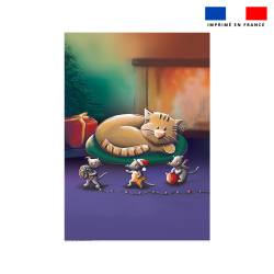 Coupon couverture imprimé chat et souris de noel - Création Stillistic