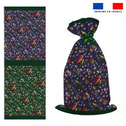 Kit hotte de Noel motif souris de noel bleu et vert - Création Stillistic