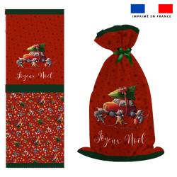 Kit hotte de Noel motif souris de noel rouge - Création Stillistic